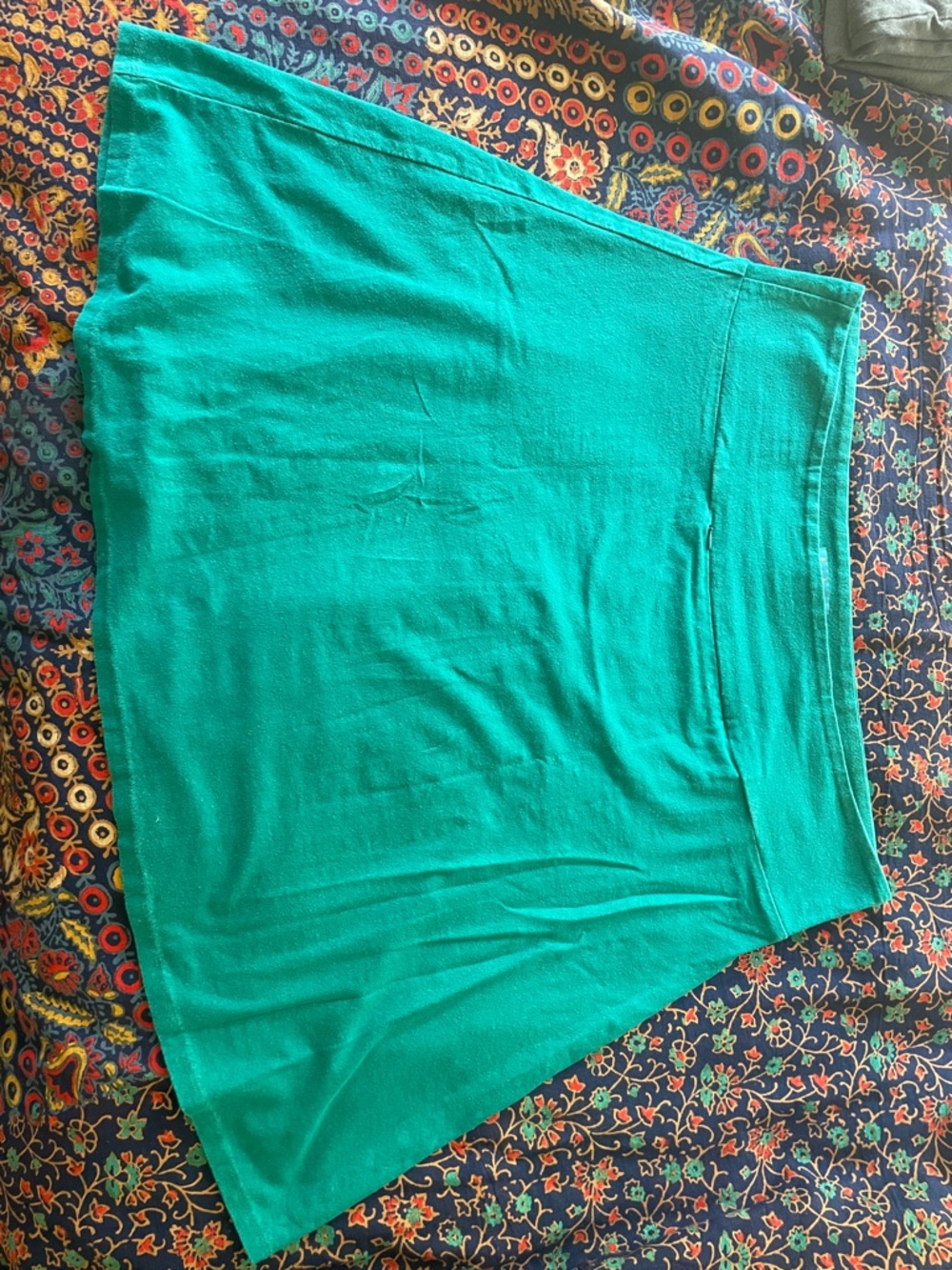 Texture Comfy Teal A-Line Skirt with Hidden Pocket and Shorts